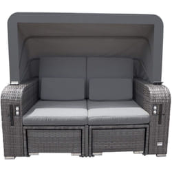 Fauteuil-cabine de plage avec fonction chaise longue holby Équipement : Sans housse de pluie - Home Deluxe