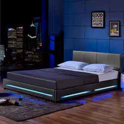 Lit LED HOME DELUXE ASTEROID - 160 x 200 cm gris foncé