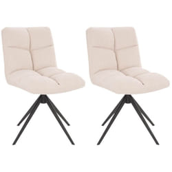 Chaise de salle à manger pivotante noda Couleur : Beige, Quantité : 2 - Home Deluxe