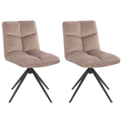 Chaise de salle à manger pivotante noda Couleur : Marron clair, Quantité : 2 - Home Deluxe