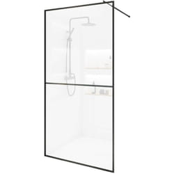 HOME DELUXE - Paroi de douche verre ESG BAKI noir 2 grilles Taille : 80 x 200 cm