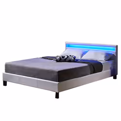 Lit LED HOME DELUXE ASTRO avec matelas - 180 x 200 cm blanc