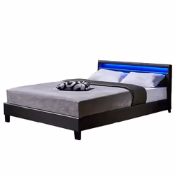 Lit LED HOME DELUXE ASTRO avec matelas - 180 x 200 cm gris foncé