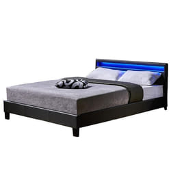 Lit LED HOME DELUXE ASTRO avec matelas - 180 x 200 cm gris foncé