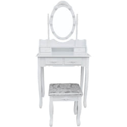 Home Deluxe - Coiffeuse avec miroir et éclairage led rosy Couleur : Blanc