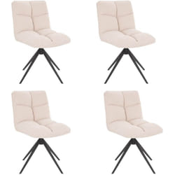 Chaise de salle à manger pivotante noda Couleur : Beige, Quantité : 4 - Home Deluxe