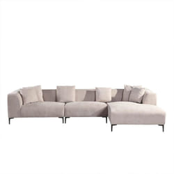 HOME DELUXE - Canapé d'angle TORINO - 344 x 178 cm Beige Extension latérale : droite