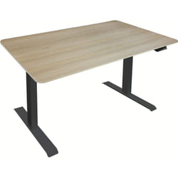 Home Deluxe - Bureau réglable en hauteur électrique lumina Couleur : noir - marron, Taille : 120 x 60 cm