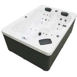 Jacuzzi d'extérieur avec escalier et couverture thermique sunset - 220 x 156 cm pour 3 personnes Equipement : Pure - Home Deluxe