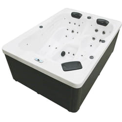 Home Deluxe - Jacuzzi d'extérieur avec escalier et couverture thermique sunset - 220 x 156 cm pour 3 personnes Équipement : Avec escalier et