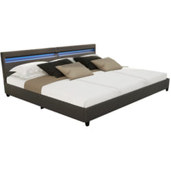 Lit familial avec tiroirs nube Couleur : gris foncé, Finition : avec matelas - Home Deluxe