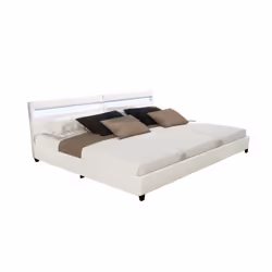 Lit familial avec tiroirs HOME DELUXE NUBE - 270 x 200 cm - Sans matelas - Blanc