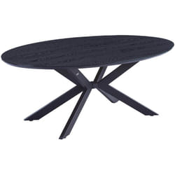 Table de salle à manger ovale aventis avec pied en étoile - 200 x 120 cm Couleur : Dark Oak - Home Deluxe