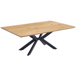 Table de salle à manger d'angle avencia avec pied en étoile - 200 x 120 cm Couleur : Light Oak - Home Deluxe