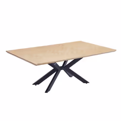 Table é manger carrée HOME DELUXE AVENCIA avec piétement étoile - 200 x 120 cm Chéne Aréte de Poisson