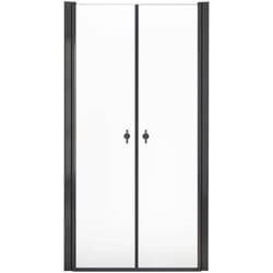 HOME DELUXE - Porte battante en verre clair LAVEA noir Taille : 95 x 195 cm