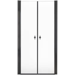 Porte battante en verre clair lavea noir Taille : 110 x 195 cm - Home Deluxe