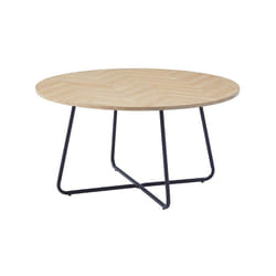 HOME DELUXE - Table basse ronde NOVARA - 88 x 47 cm Couleur : Fishbone Oak