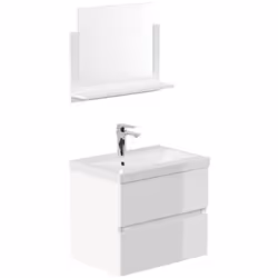 Particularités du produit: Matériau lavabo : céramique Matériau armoire : bois Couleur : blanc Fabriqué en Allemagne Les port ...