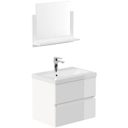 HOME DELUXE - Ensemble complet de meubles de salle de bains WANGEROOGE DELUXE Made in Germany Couleur : Blanc, Taille : M