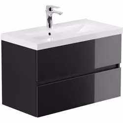 Particularités du produit: Matériau du lavabo : céramique Dimensions (H x L x P) : 48 x 80 x 41 cm Matériau de l'armoire : bo ...