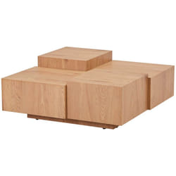 Table basse à effet flottant nayeli - 96 x 96 cm Couleur : Marron clair - Home Deluxe
