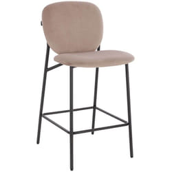 Tabouret de bar en velours celda Couleur : Marron clair, Quantité : 1 - Home Deluxe