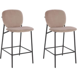 Tabouret de bar en velours celda Couleur : Marron clair, Quantité : 2 - Home Deluxe