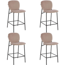 Tabouret de bar en velours celda Couleur : Marron clair, Quantité : 4 - Home Deluxe