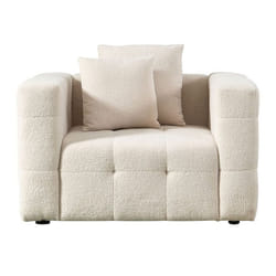 Fauteuil teddy en bouclé HOME DELUXE COMO - 132 x 92 cm - Beige