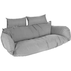 Fauteuil suspendu en poly rotin Coussin twin Couleur : Gris - Home Deluxe