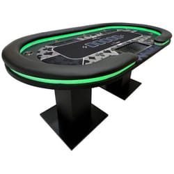 Table de poker led avec mallette de poker et chaises straight flush - Pour 9 personnes Version : table seule - Home Deluxe