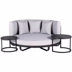 Particularités du produit: Dimensions (Ø x H) : 170 x 66,5 cm Matériau chaise longue : aluminium et polyester Matériau de la ...