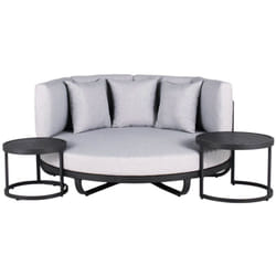 Home Deluxe - Daybed Outdoor florida Couleur : Gris, Finition : Avec table d'appoint