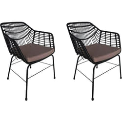 Chaise de jardin avec coussin d'assise tara Quantité : 2 - Home Deluxe