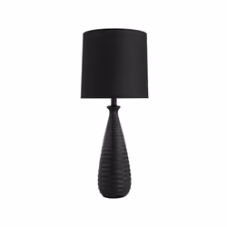 Lampe de table HOME DELUXE MELVA – Grand abat-jour en tissu – Couleur: Noir