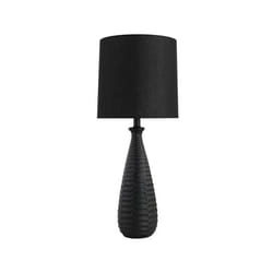 Lampe de table HOME DELUXE MELVA – Grand abat-jour en tissu – Couleur: Noir