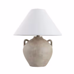 Grande lampe de table HOME DELUXE RITA – Effet pierre – Couleur: Blanc