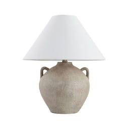 Grande lampe de table HOME DELUXE RITA – Effet pierre – Couleur: Blanc