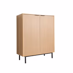 Particularités du produit: Dimensions (L x P x H) : 115 x 42 x 90 cm Couleur : naturel/noir Option de rangement élégante Aspe ...