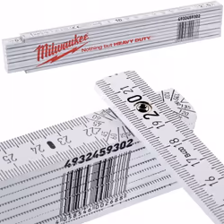 Description générale Mètre pliant en bois de Milwaukee de 2 mètres, conçu pour se verrouiller à 90° et 180°. Idéal pour des m ...