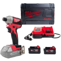 M18BLID2-502X Visseuse à chocs 18V Li-Ion 180Nm -2 batteries (2x5,0 Ah) + chargeur + hd Box - 4933464520 - Milwaukee