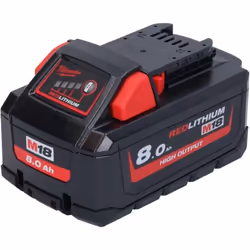 Description générale La batterie Milwaukee M18 HB8 HIGH OUTPUT™ de 8.0 Ah fournit jusqu'à 50 % de puissance en plus par rappo ...