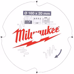 The Milwaukee 4932471293 160 x 20 x 2.2 x 4T Circular Saw Blade is constructed from laser cut steel to ensure precision and a ...