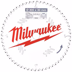 The Milwaukee 305 x 30 x 3.0 x 60T Circular Saw Blade is constructed from laser cut steel to ensure precision and accuracy. T ...
