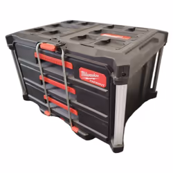 Description générale Le coffret 3 tiroirs PACKOUT™ de Milwaukee est conçu pour offrir un accès facile à vos outils, même lors ...
