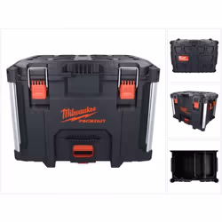 Description générale La mallette PACKOUT XL de Milwaukee est conçue pour offrir un grand espace de rangement adapté aux gros  ...