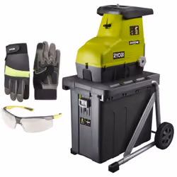 Présentation : Le broyeur de végétaux électrique RYOBI - RSH3045U - 3000W avec cylindre de coupe, idéal pour les branchages e ...