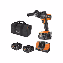 Présentation : La perceuse percussion AEG 18V Brushless - 2 batteries 5.0Ah - 1 chargeur - Poignée additionnelle - BSB18C3BL- ...