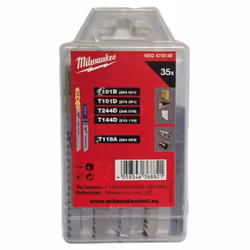 Description générale Le set de 35 lames de scie sauteuse Milwaukee 4932479088 est idéal pour couper avec précision le bois et ...